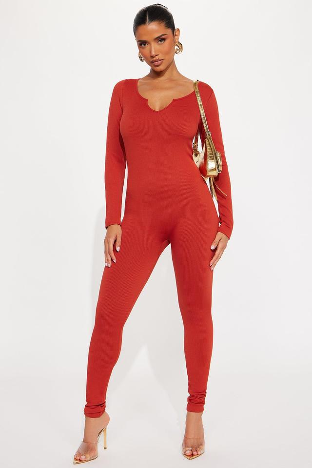 Giada Seamless Jumpsuit - Rust Product Image