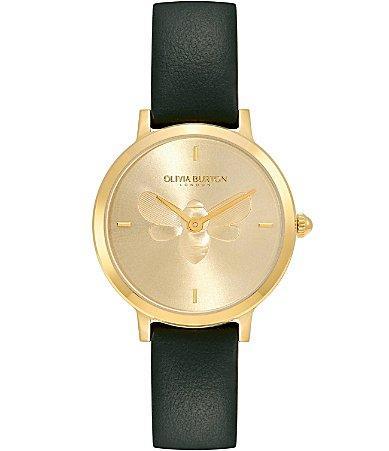 Olivia Burton Signature Bees Leather Strap Watch, 28mm Product Image