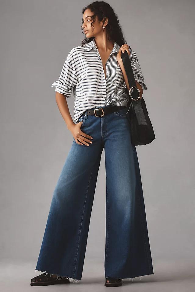 MOTHER Swisher Sneak Fray Mid-Rise Wide-Leg Jeans product image