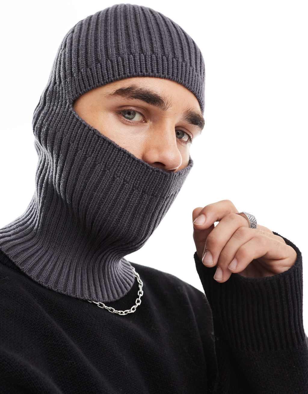 ASOS DESIGN balaclava in gray Product Image