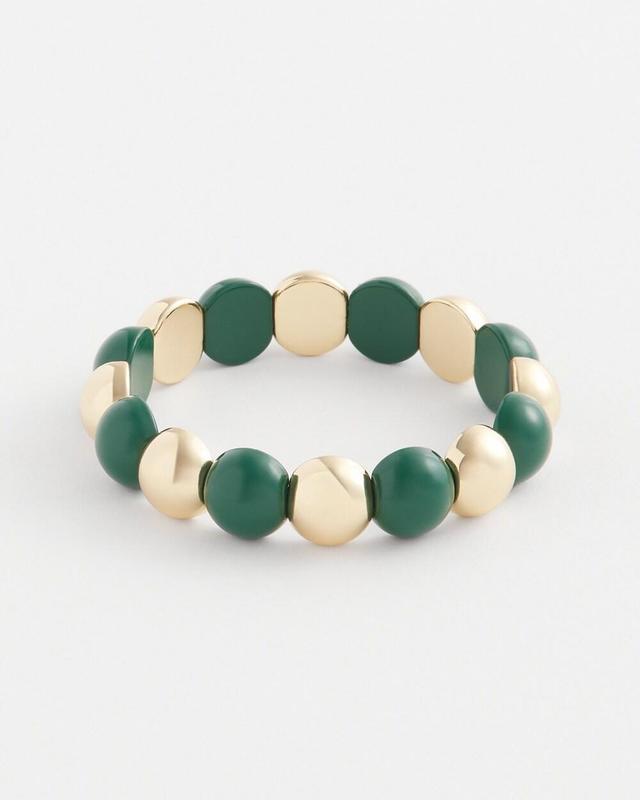 Green Beaded Stretch Bracelet Product Image