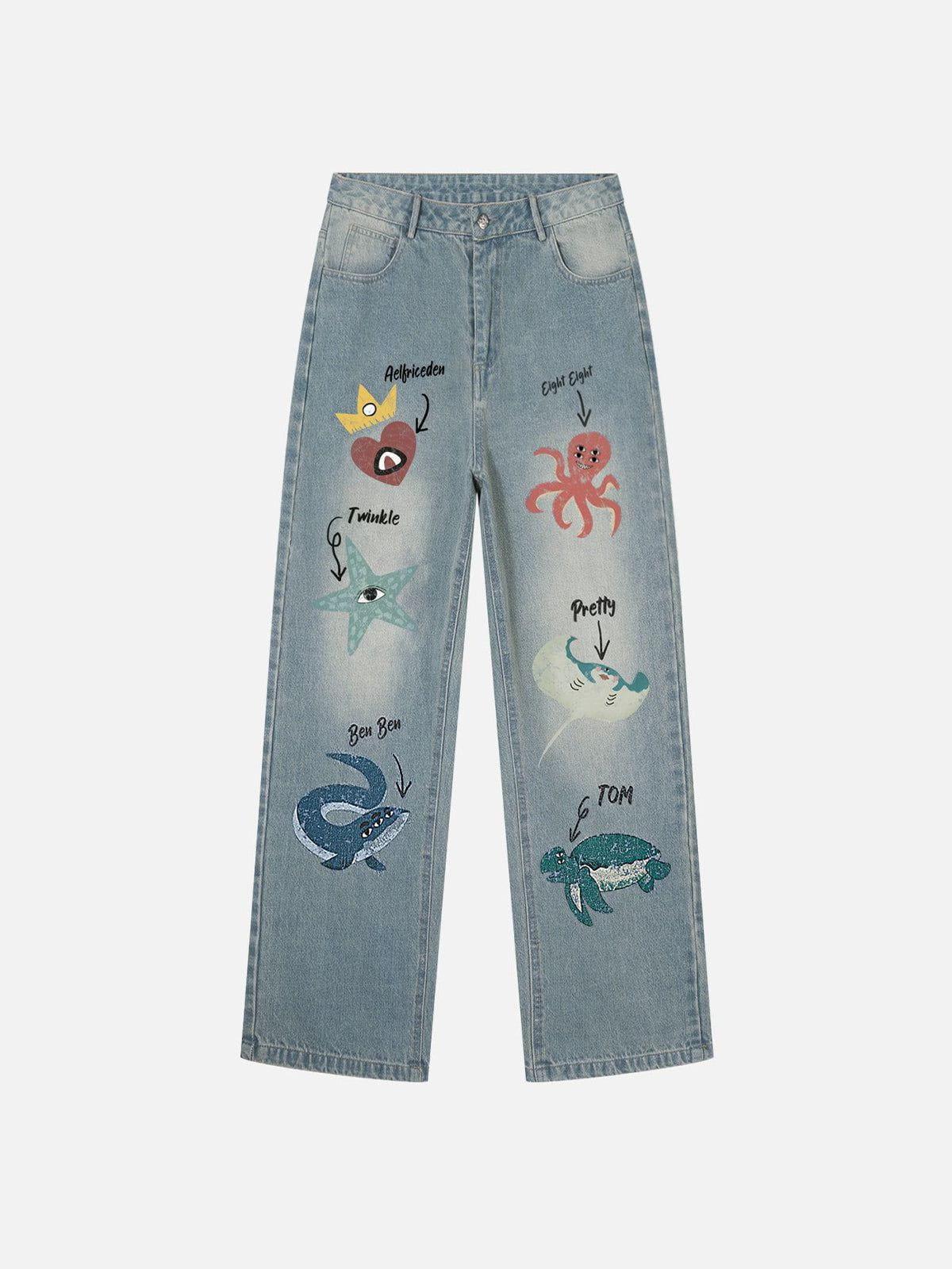 Aelfric Eden Sea Animal Print Jeans Product Image