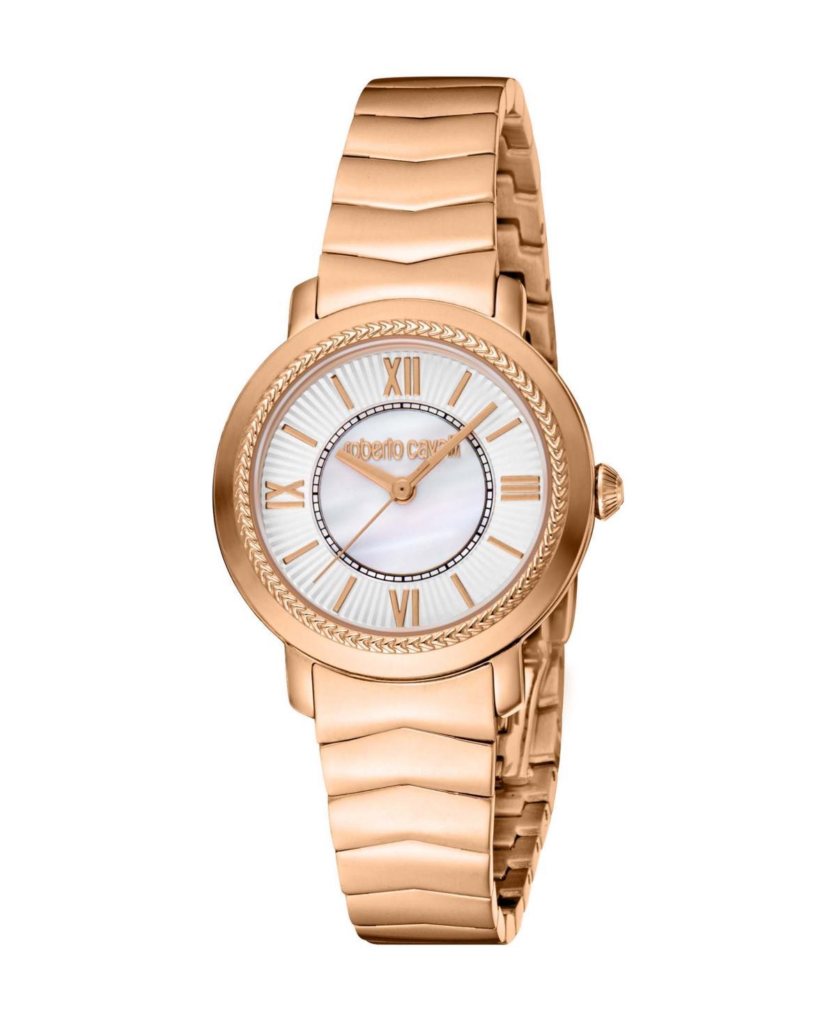 Roberto Cavalli Womens Quartz Rose-Gold Stainless Steel Watch 30mm Product Image