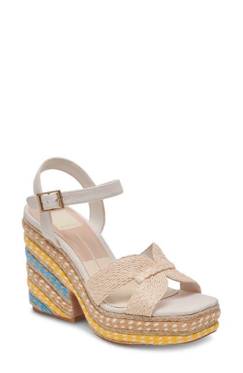 Dolce Vita Cale Raffia Ankle Strap Platform Sandals Product Image