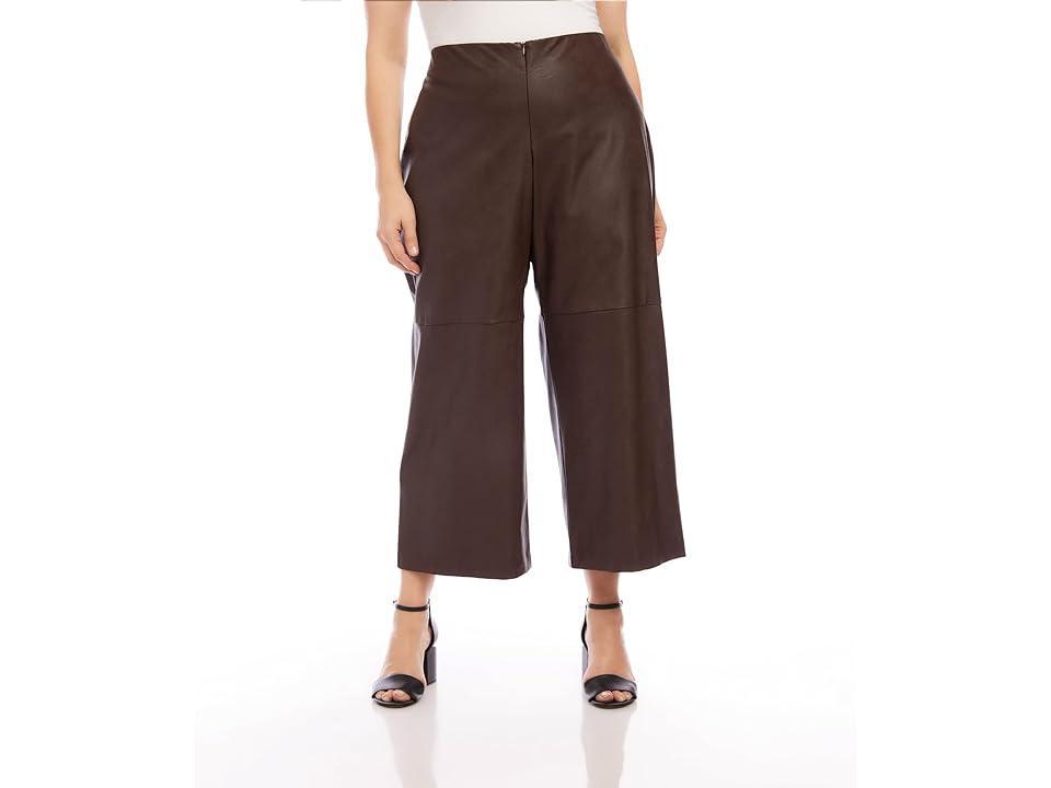 Karen Kane Plus Size Cropped Vegan Leather Pants Women's Jumpsuit & Rompers One Piece Product Image