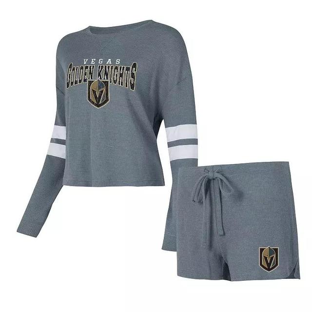 Womens Concepts Sport Charcoal Dallas Stars Meadow Long Sleeve T-Shirt & Shorts Sleep Set Grey Product Image