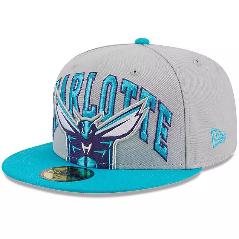 Mens New Era Gray/Teal Charlotte Hornets Tip-Off Two-Tone 59FIFTY Fitted Hat Product Image