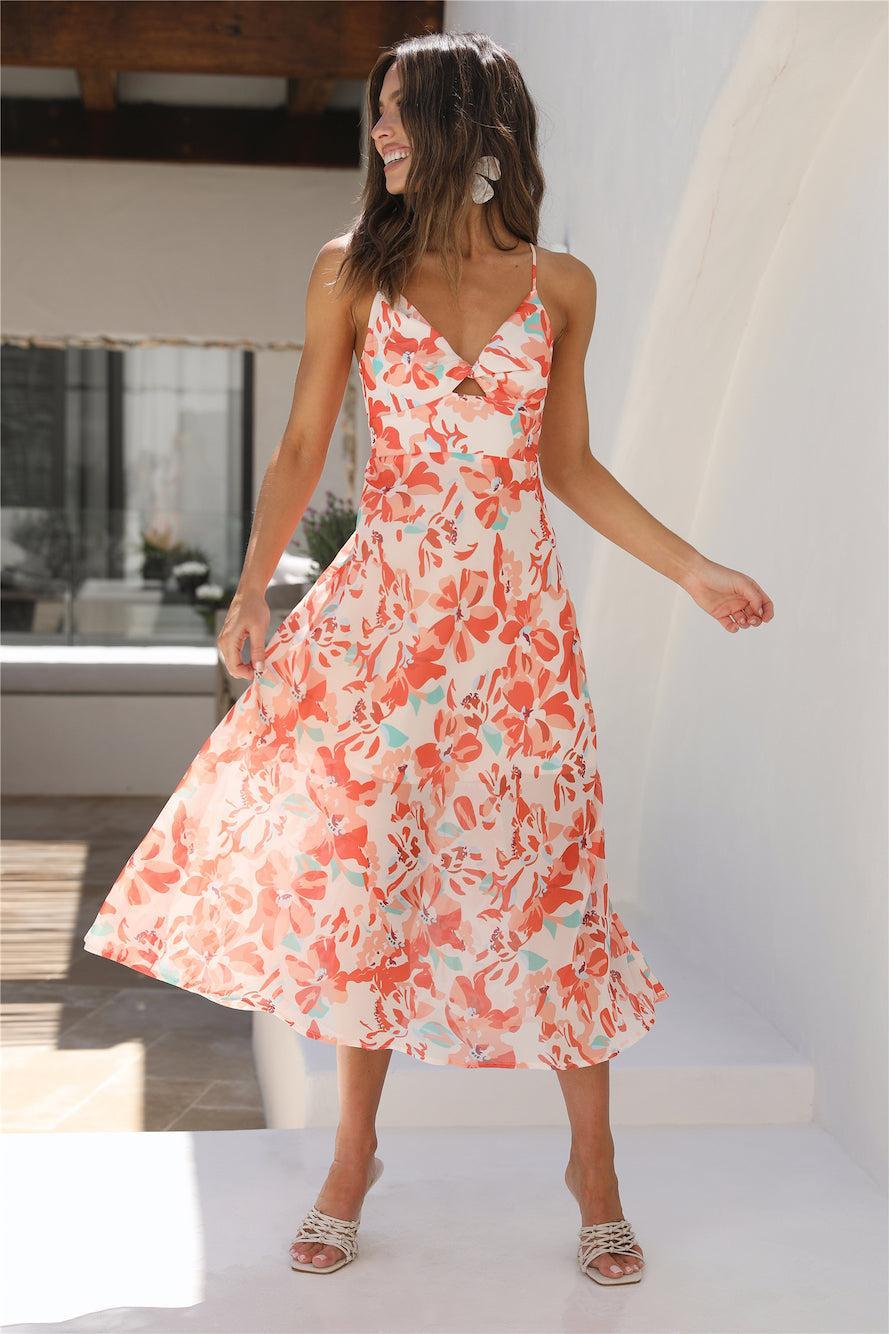 Vacay Vibe Midi Dress Orange Product Image