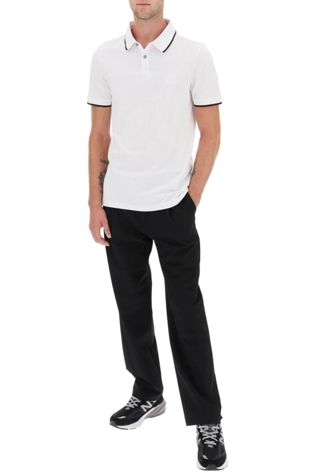 HUGO BOSS Passertip Short Sleeve Polo Shirt White In White 100 Product Image