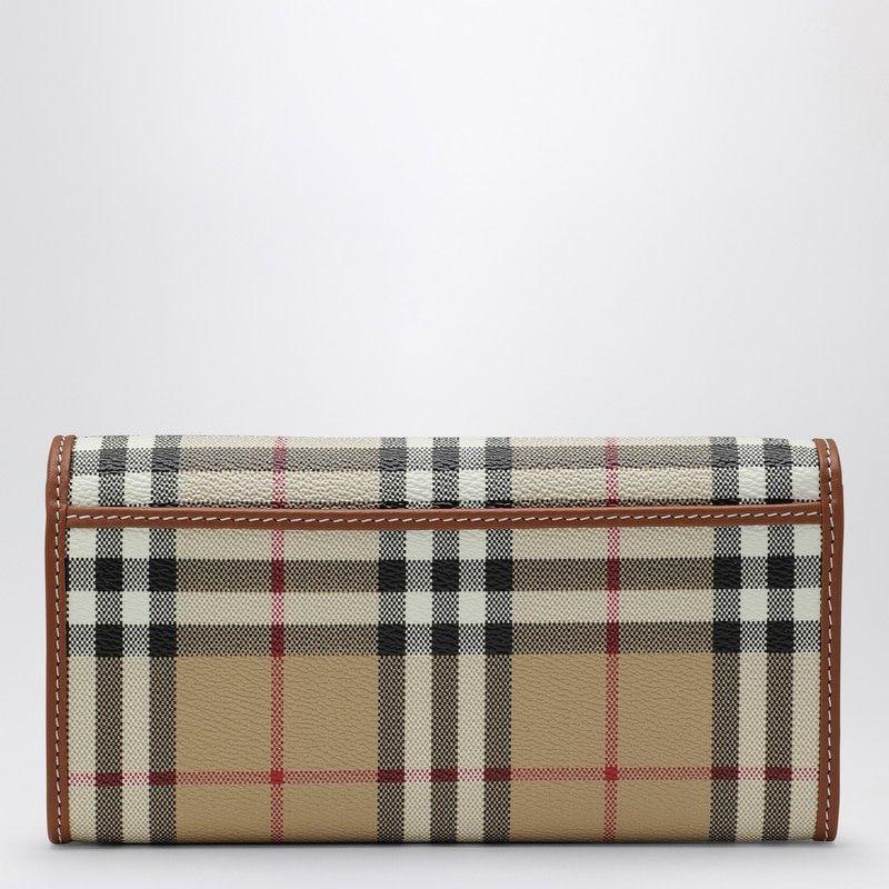 BURBERRY Continental Mini Wallet With Classic Check Pattern In Tan Product Image