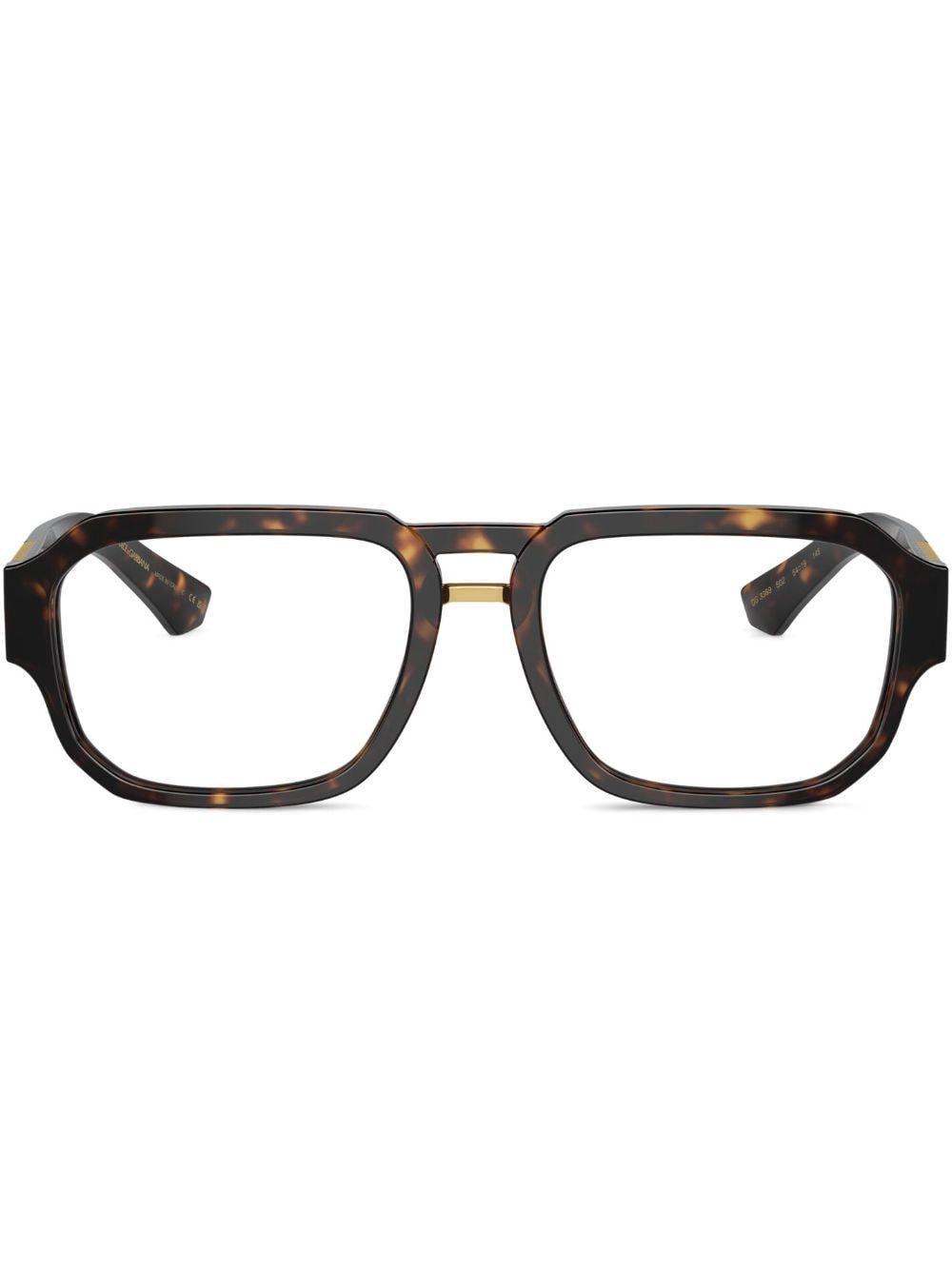 Dg3389 Pilot-frame Glasses In Brown Product Image