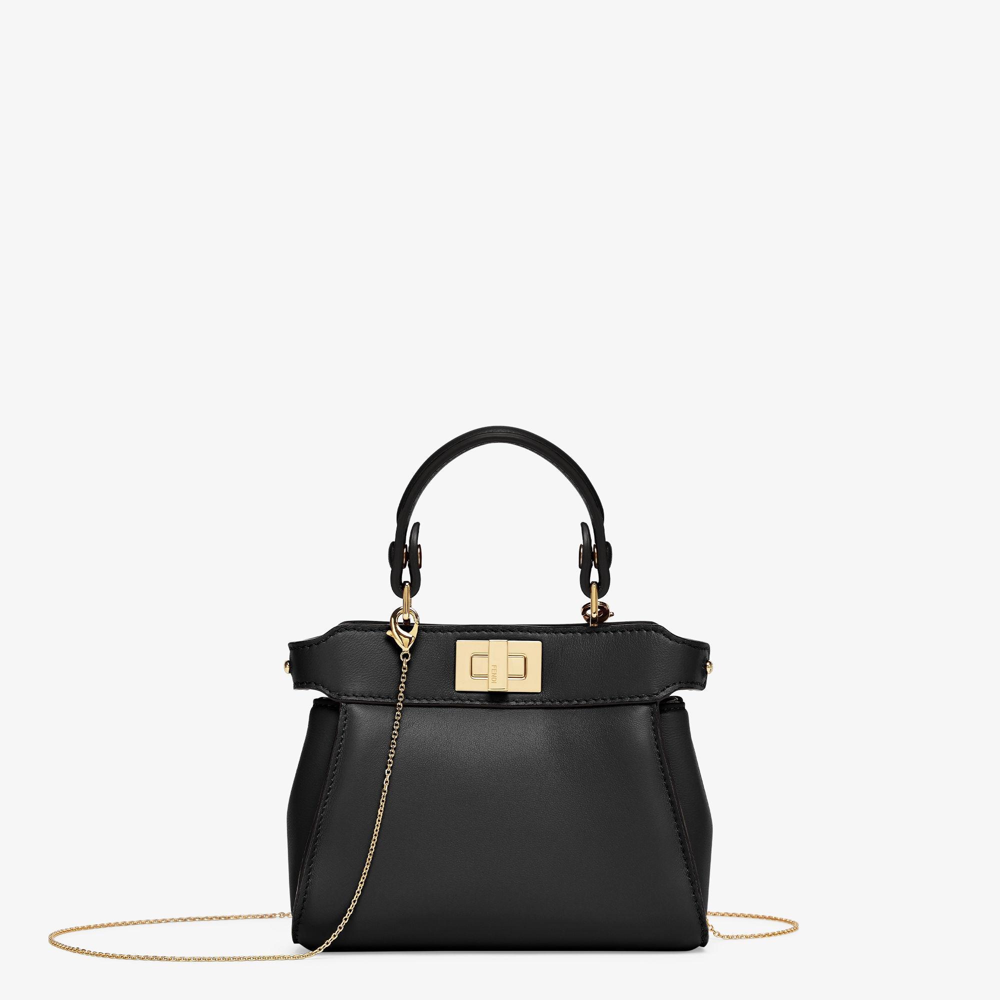 Nano PeekabooBlack nappa leather miniature bag Product Image