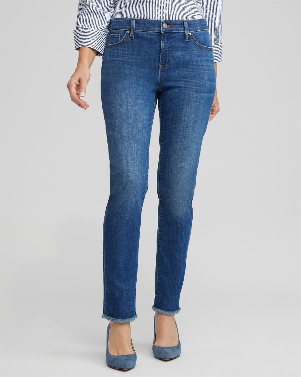 Women's Girlfriend Fray Hem Ankle Jeans Product Image