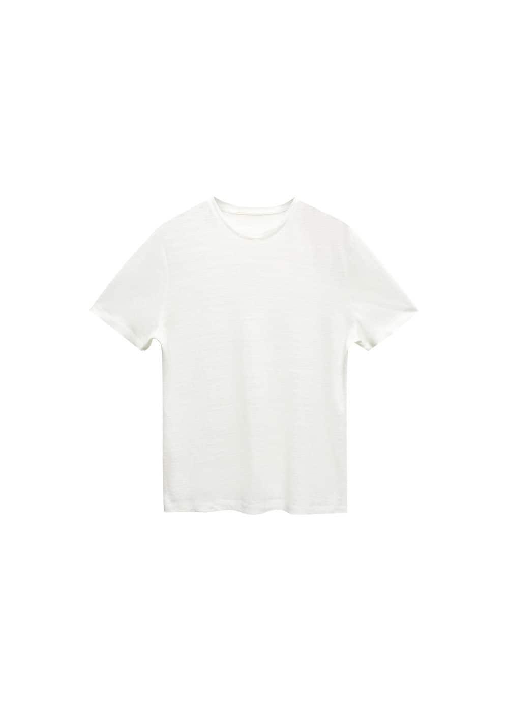 MANGO MAN - Slim-fit 100% linen t-shirt whiteMen Product Image