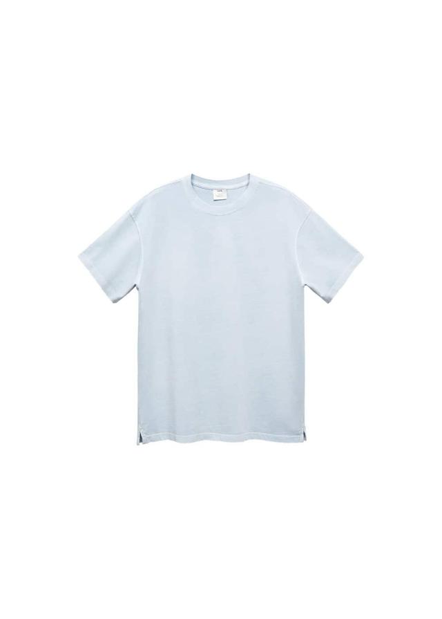 MANGO MAN - 100% cotton relaxed-fit t-shirt sky blueMen Product Image