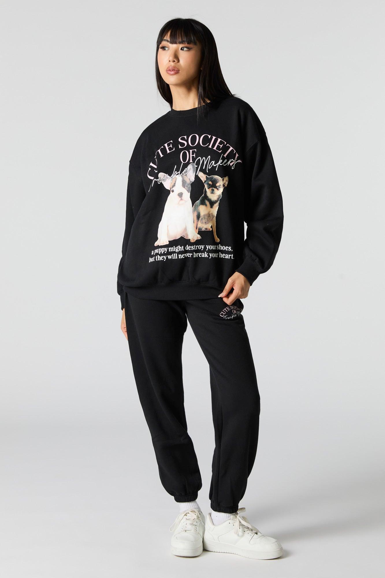 Cutesy Graphic Fleece Sweatshirt Female Product Image