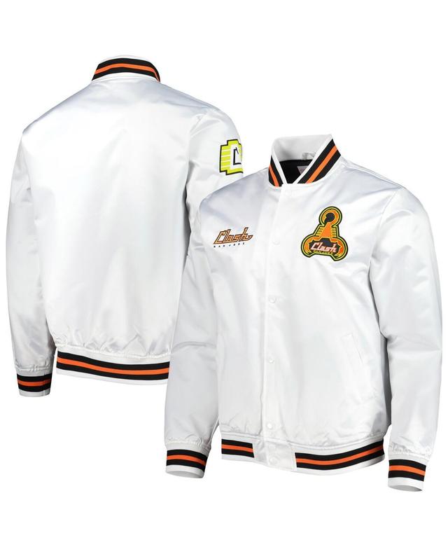 Mens Mitchell & Ness White San Jose Earthquakes City Full-Snap Satin Jacket Product Image