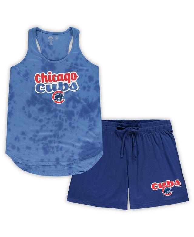 Womens Concepts Sport Royal Chicago Cubs Plus Size Cloud Tank Top & Shorts Sleep Set Product Image