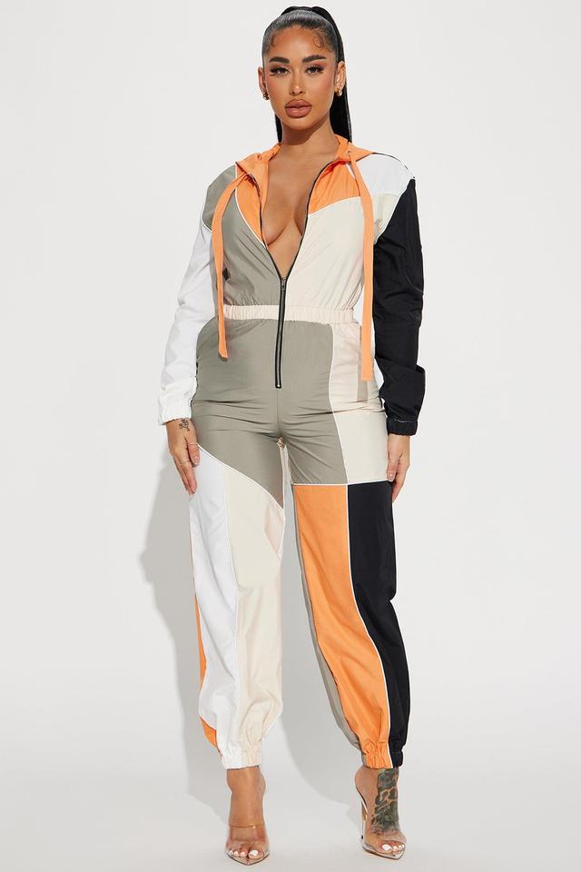 Come To My Rescue Jumpsuit - Orange/combo Product Image