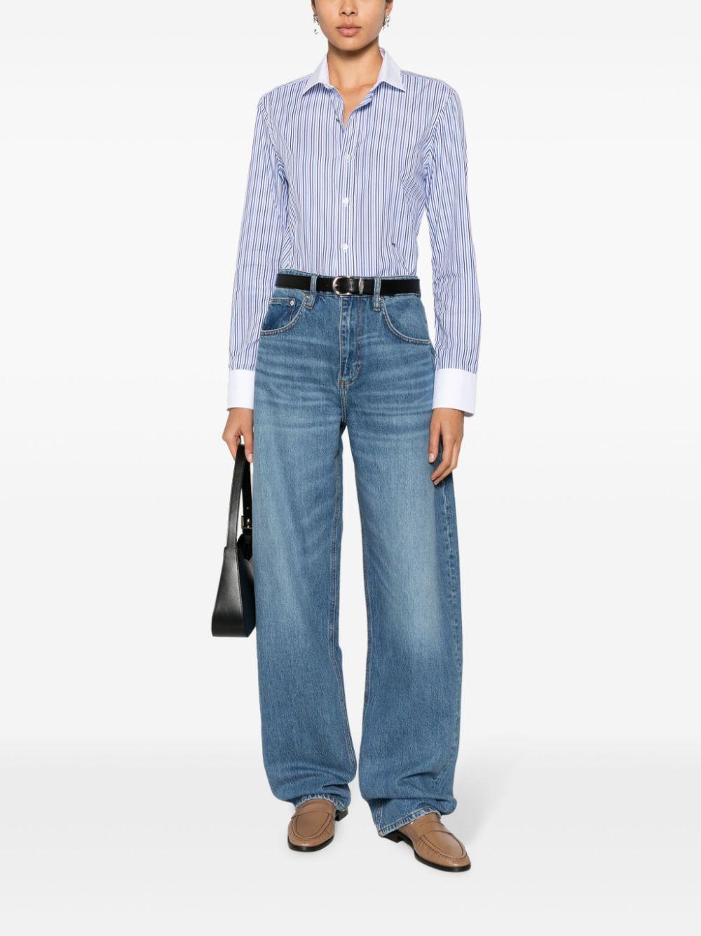 FRAME High-rise Wide-leg Jeans In Blue Product Image