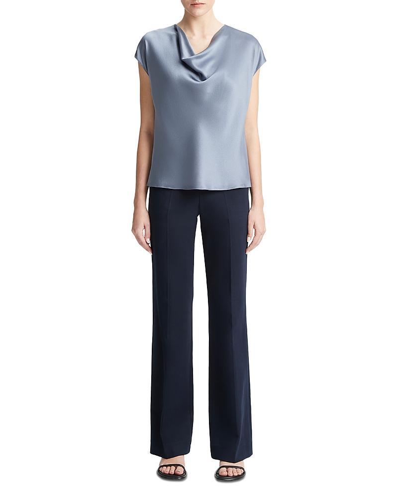 Cowl Neck Silk Blouse In Iris Smoke Product Image