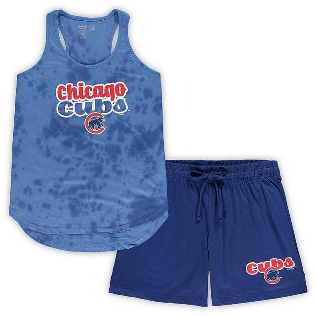 Womens Concepts Sport Royal Chicago Cubs Plus Size Cloud Tank Top & Shorts Sleep Set Product Image