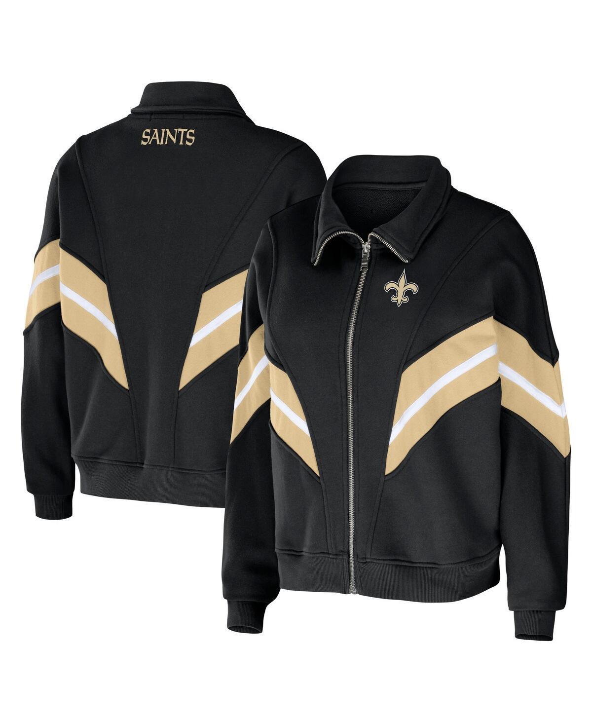 Womens WEAR by Erin Andrews New Orleans Saints Yarn Dye Stripe Full-Zip Jacket Product Image