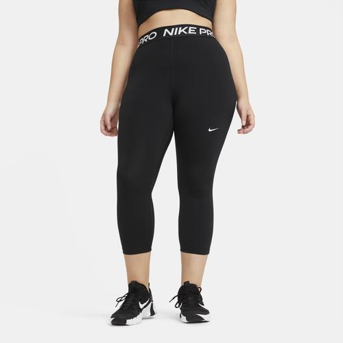 Women's Nike Pro Mid-Rise Crop Mesh Panel Leggings Product Image