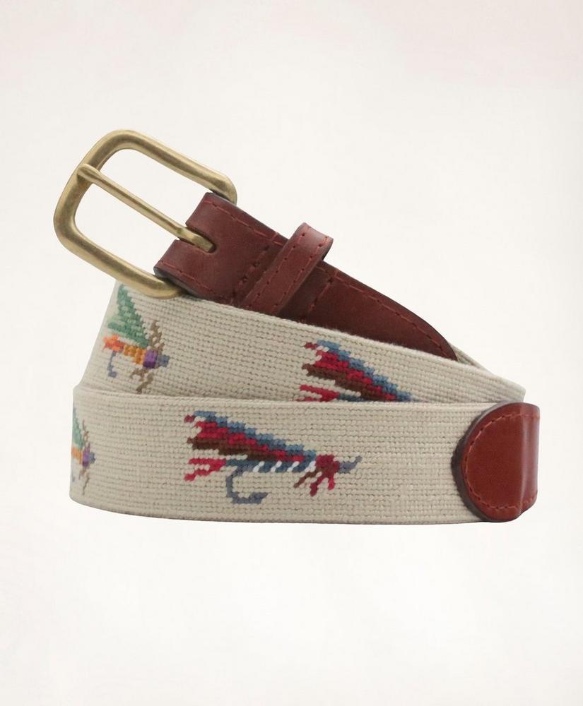 Smathers & Branson Leather Needlepoint American Flag Belt Product Image