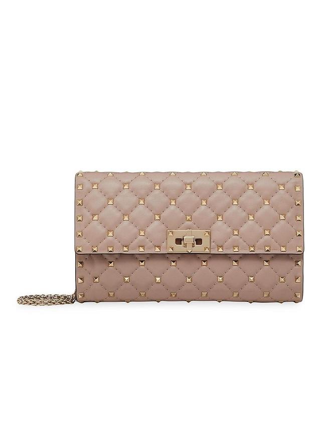 Womens Rockstud Spike Nappa Leather Crossbody Clutch Bag Product Image