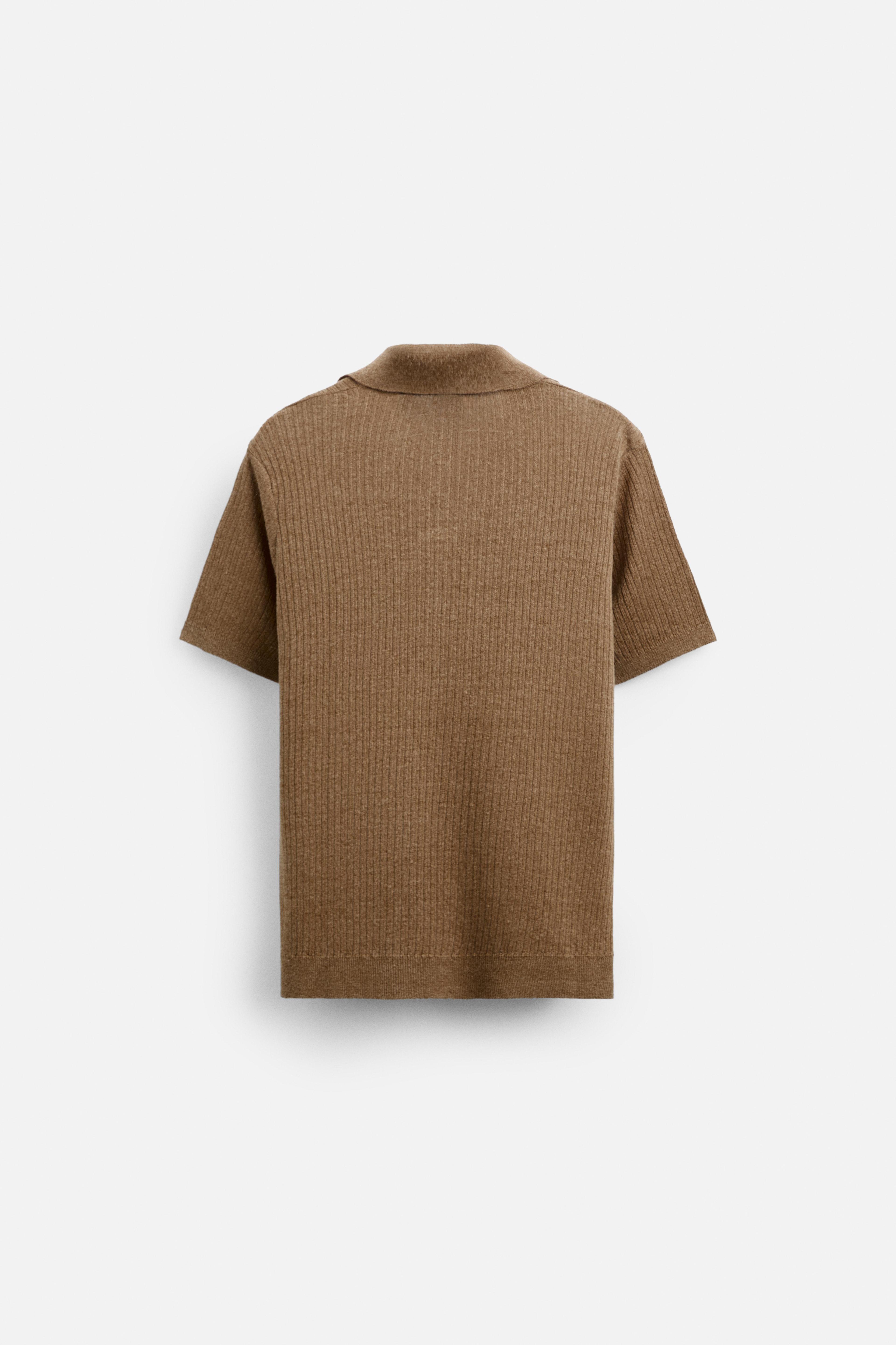 LINEN - VISCOSE KNIT POLO SHIRT Product Image