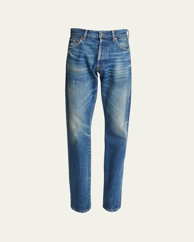 Mens Stonewashed Straight-Leg Jeans Product Image