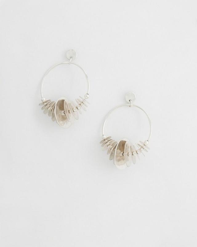 Silver Tone Drop Hoop Earring   Chico's - Silver - Women Product Image