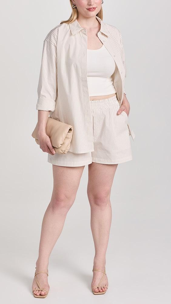 Good American Stripe Poplin Weekend Shorts | Shopbop Product Image