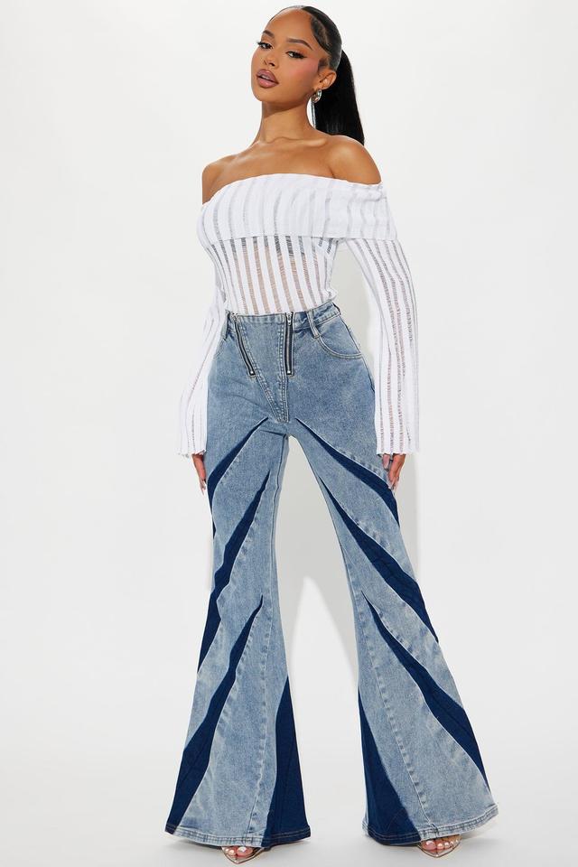 The Right Vibe Stretch Flare Jeans - Light Wash Product Image