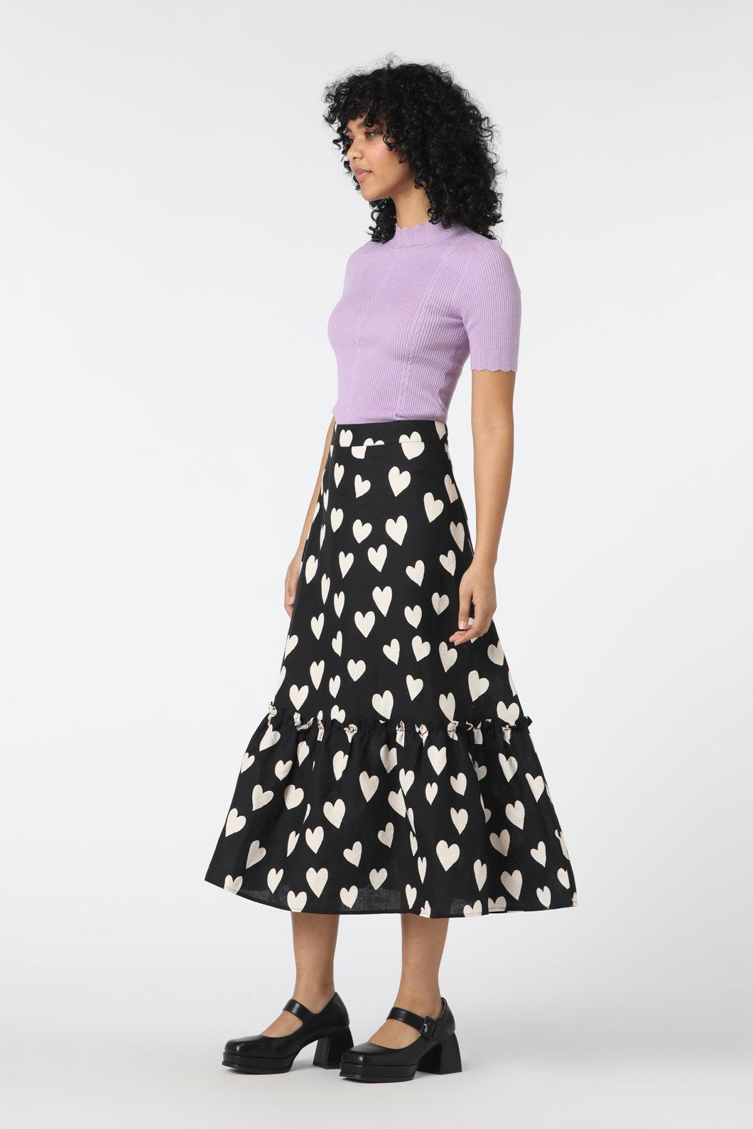 Love Hearts Midi Skirt Product Image