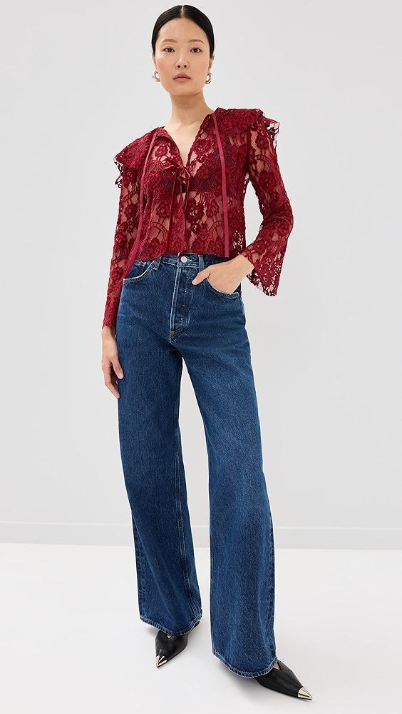 Alohas Tolpa Lace Wine Blouse | Shopbop Product Image