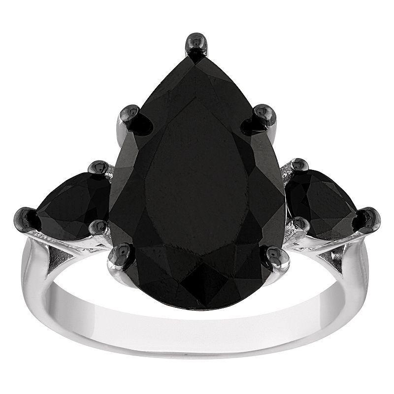 Designs by Gioelli Sterling Silver Black Spinel Ring, Womens Product Image