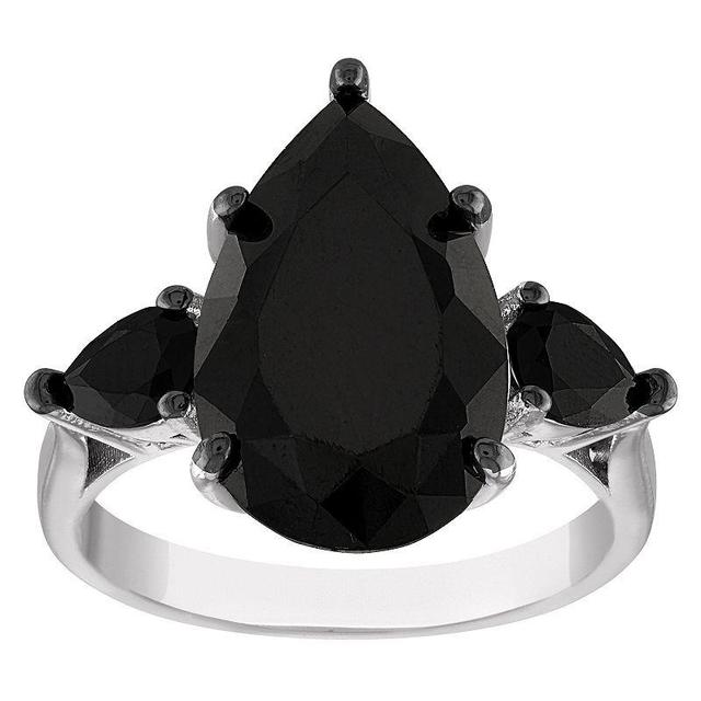 Designs by Gioelli Sterling Silver Black Spinel Ring, Womens Product Image