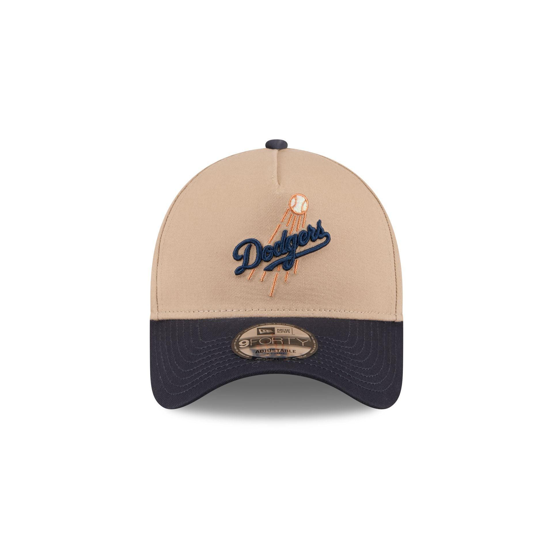 Los Angeles Dodgers Beige Khaki 9FORTY A-Frame Snapback Hat Male Product Image