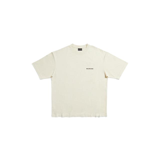 Men's Balenciaga Back T-shirt Medium Fit in Cream Product Image