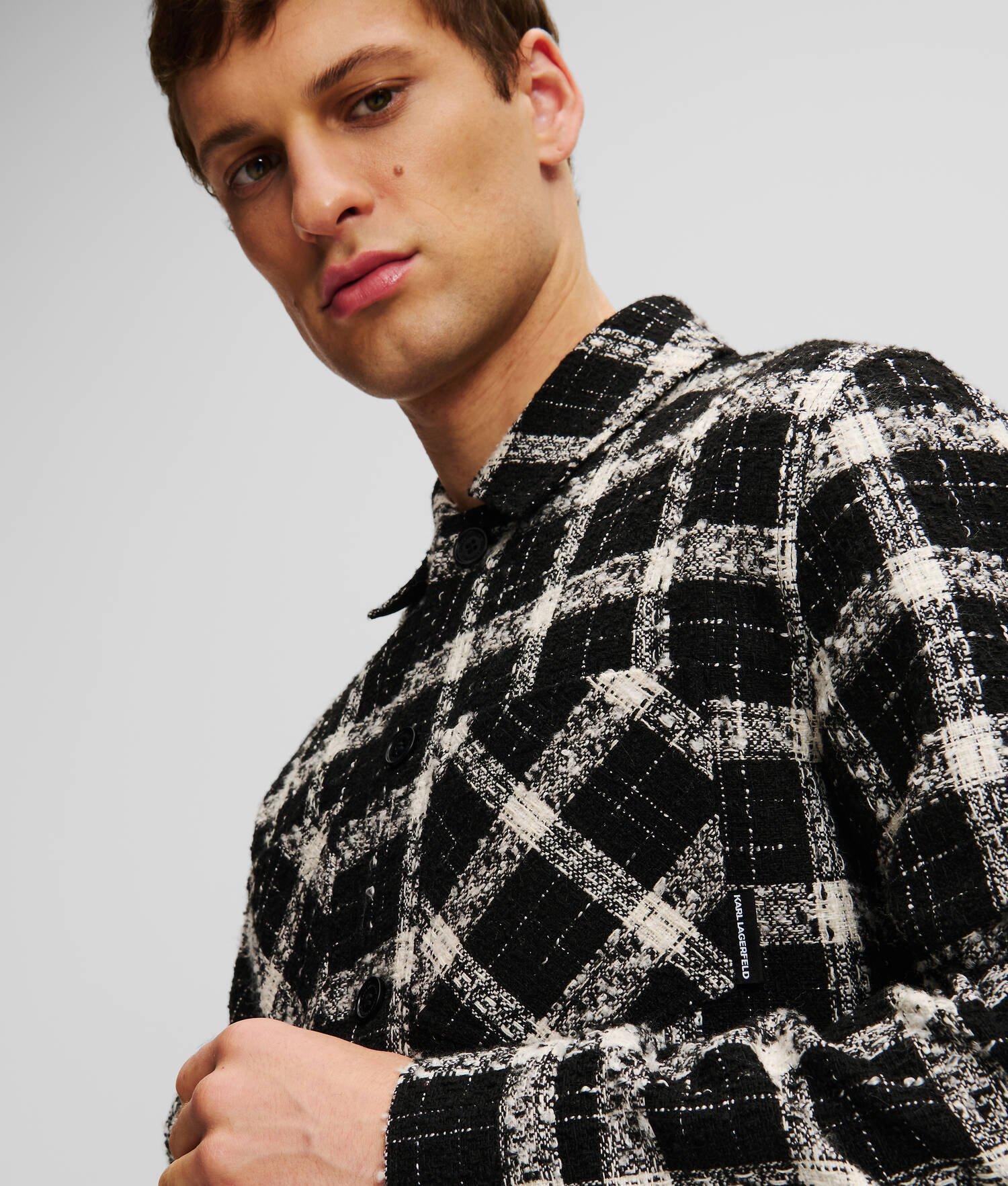 CHECKED BOUCLÉ OVERSHIRT Product Image