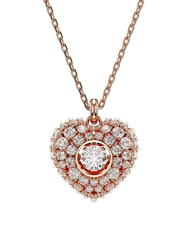 Swarovski Crystal Heart Shaped Pearl Hyperbola Pendant Necklace Product Image