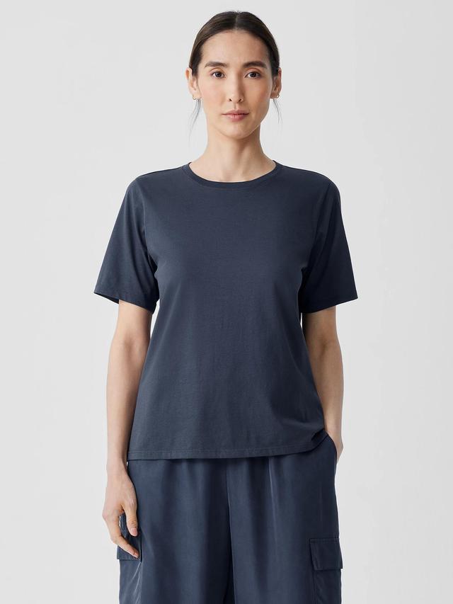 EILEEN FISHER Organic Pima Cotton Jersey Round Neck Teefemale Product Image