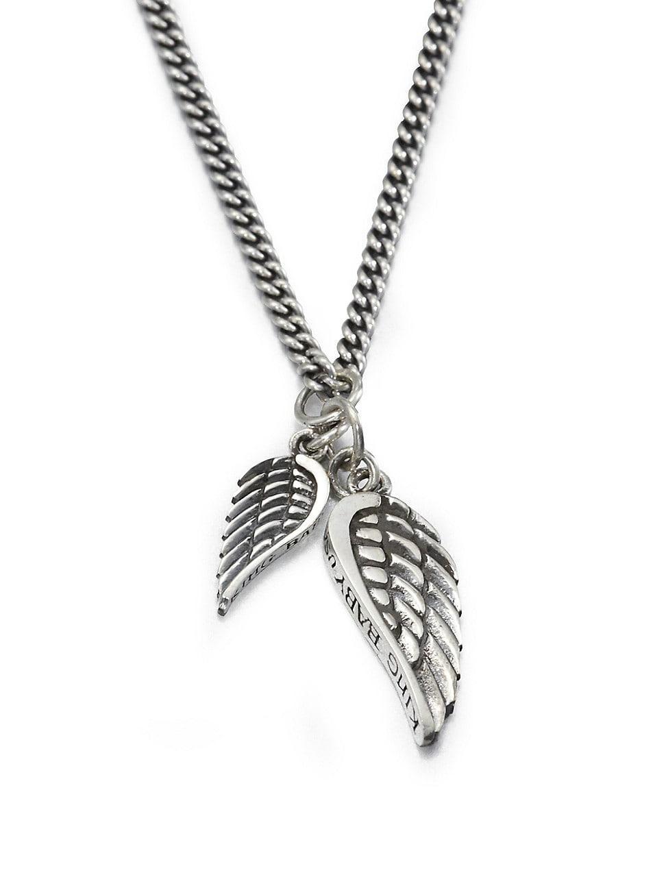 Mens Double Wing Pendant Necklace Product Image