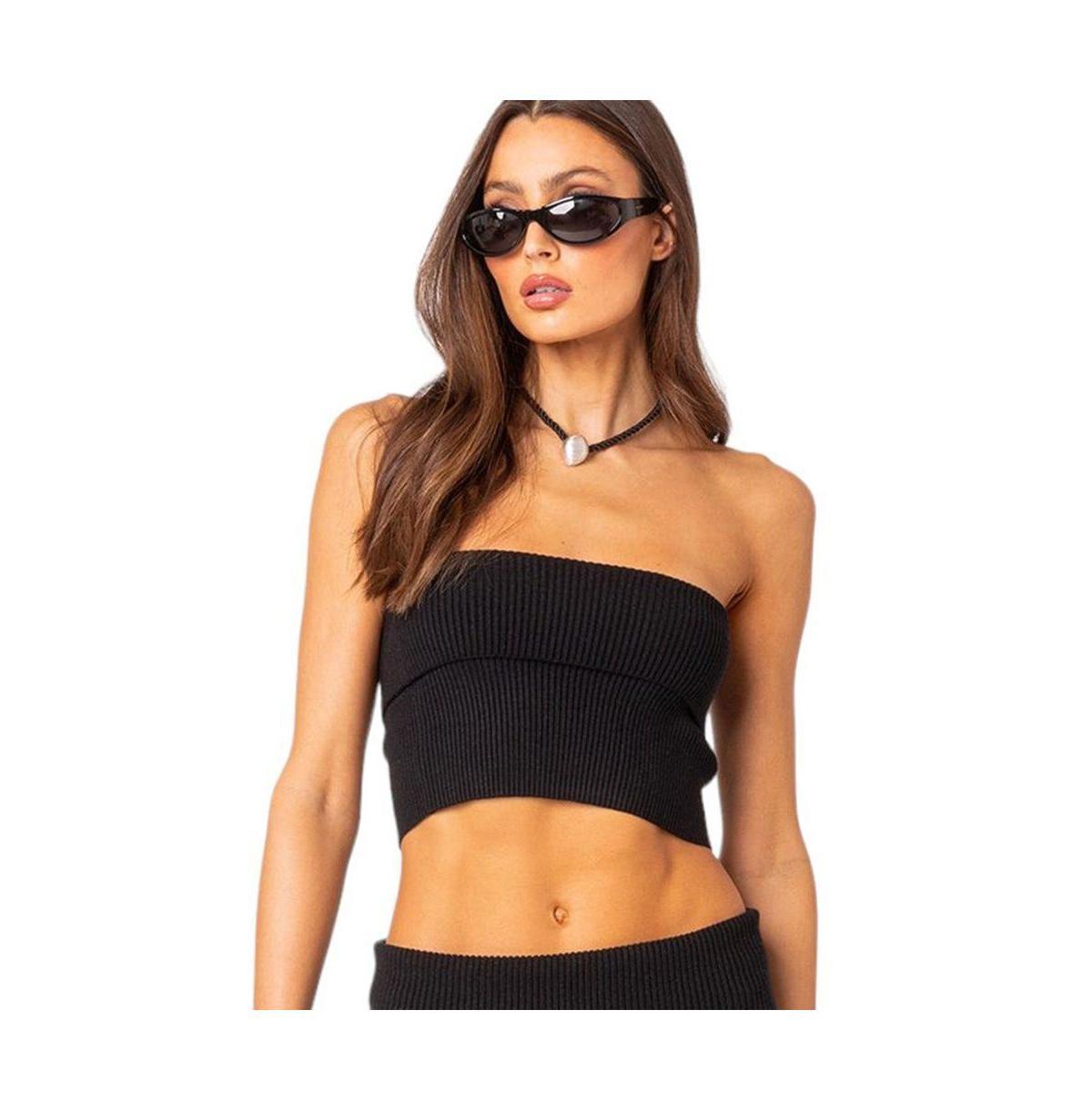 Womens Desiree Fold Over Knit Tube Top Product Image