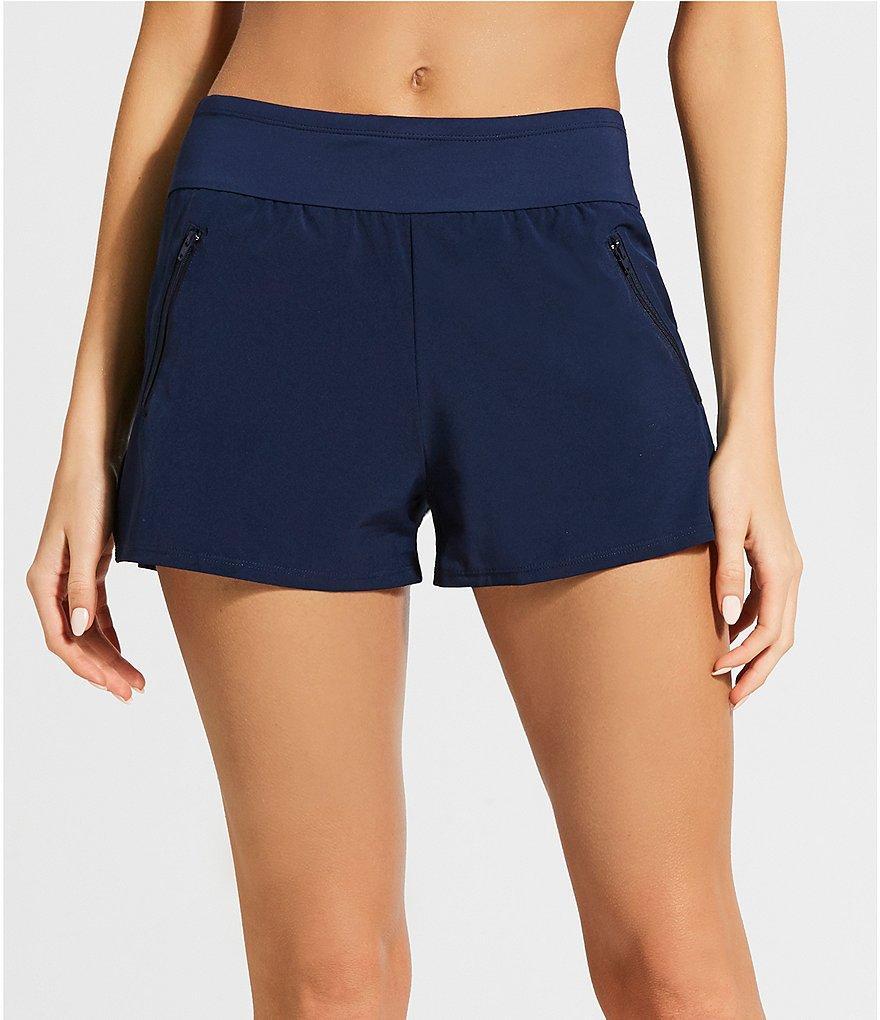 Beach House April Solid Stretch Woven Swim Shorts Product Image