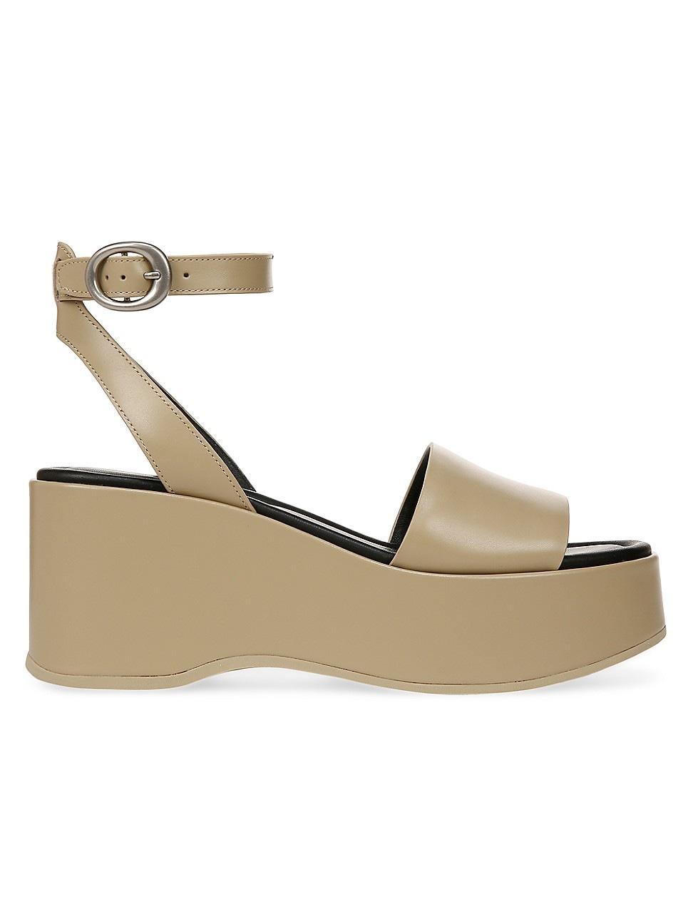 Women's Phillipa Leather Platform Ankle Strap Sandals In Doe Product Image