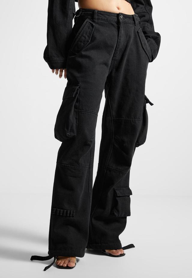 Mid Rise Cargo Pants - Black Female Product Image