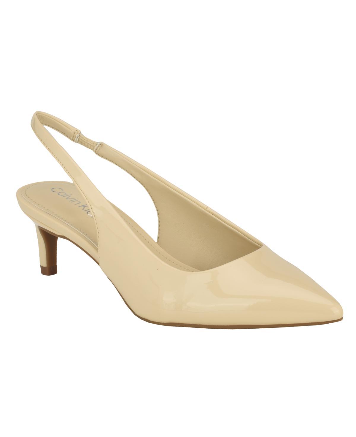 Calvin Klein Womens Dainty Pointy Toe Low Heel Slingback Pumps Product Image